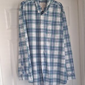 St. John's Bay Men's Plaid Shirt - Blue and Green